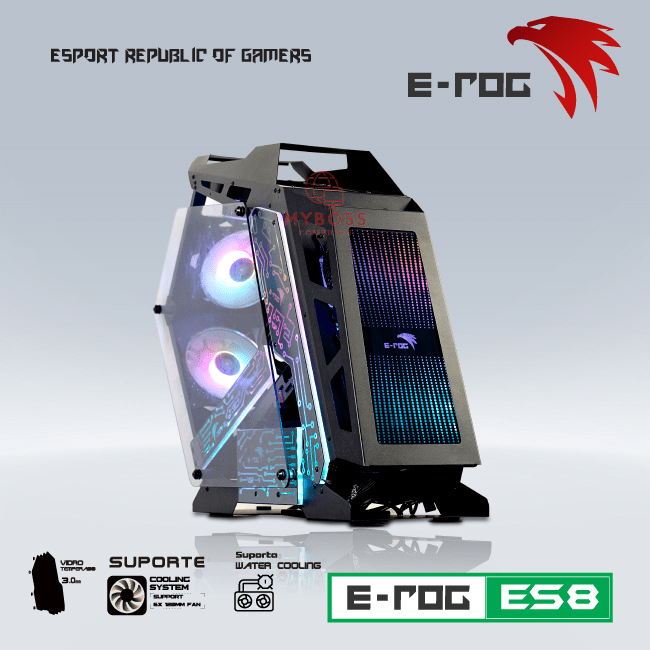 Vỏ Case VSP Esport ROG ES8 - Black (Tặng 3 Fan Led RGB)