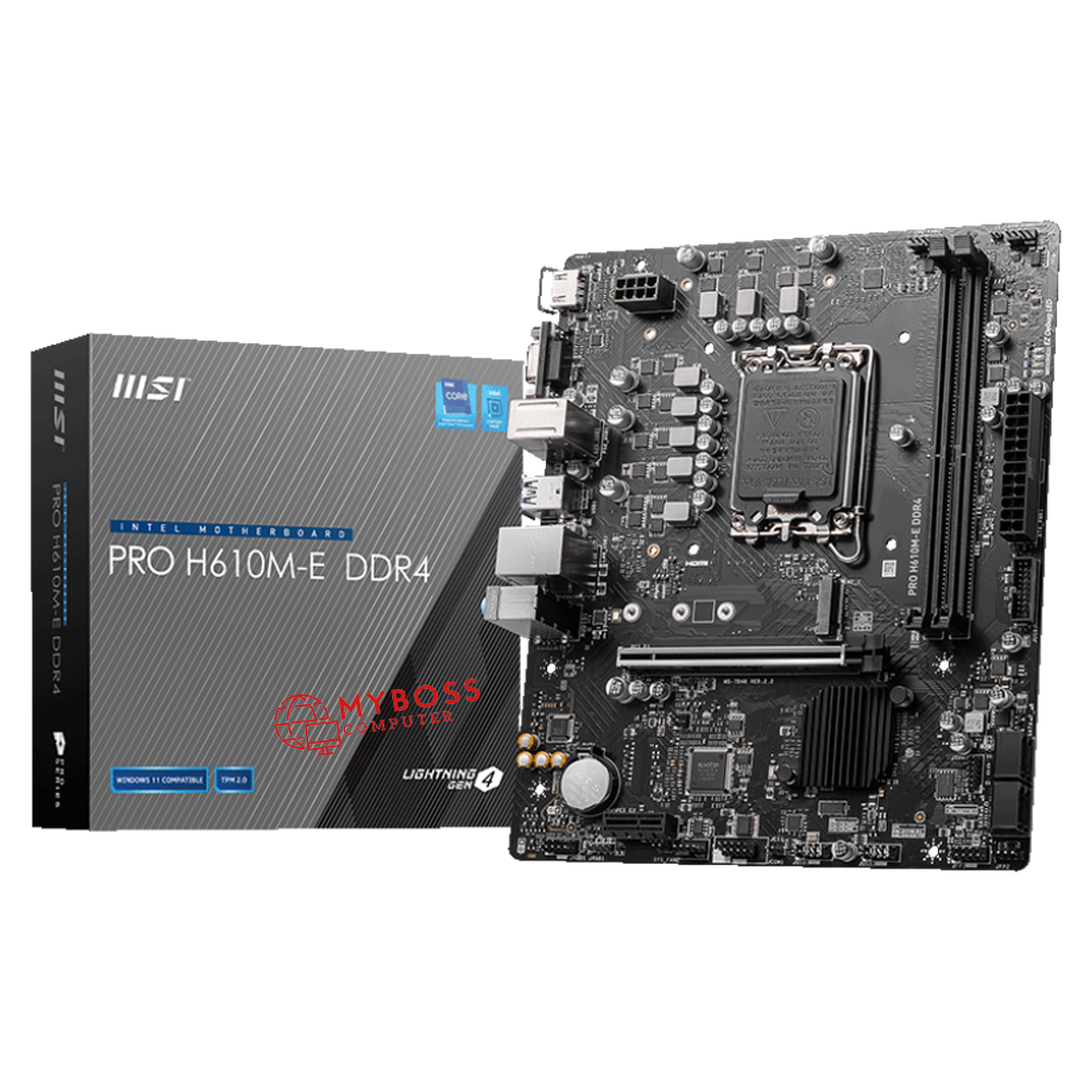 Mainboard MSI PRO H610M-E DDR4 (Intel H610, Socket 1700, m-ATX, 2 khe RAM DDR4)