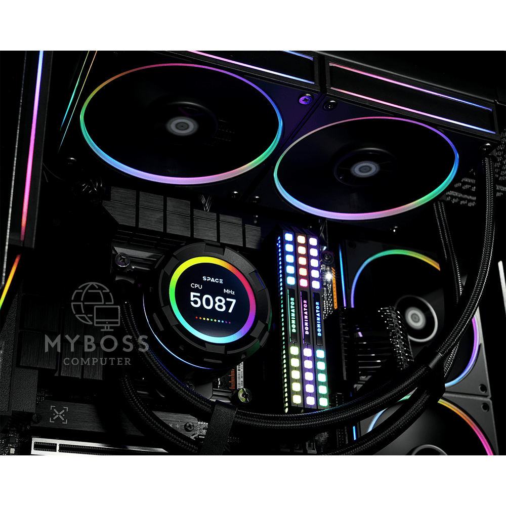 Tản Nhiệt Nước AIO ID-COOLING SPACE SL240 - Black (Màn Hình LCD Hiển Thị Thông Số)