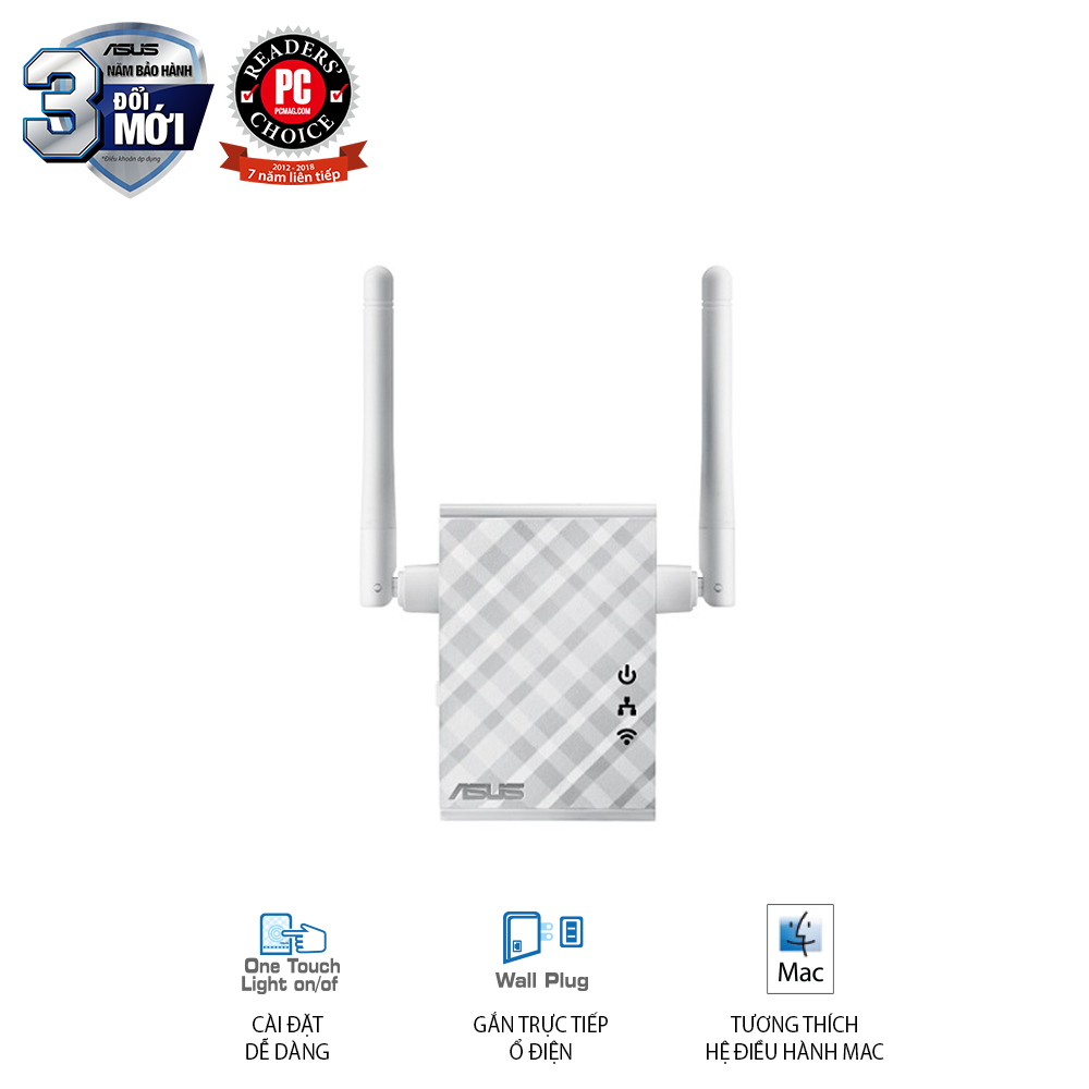 ASUS RP-N12 Chuẩn N300, thiết bị lặp sóng Repeater  
