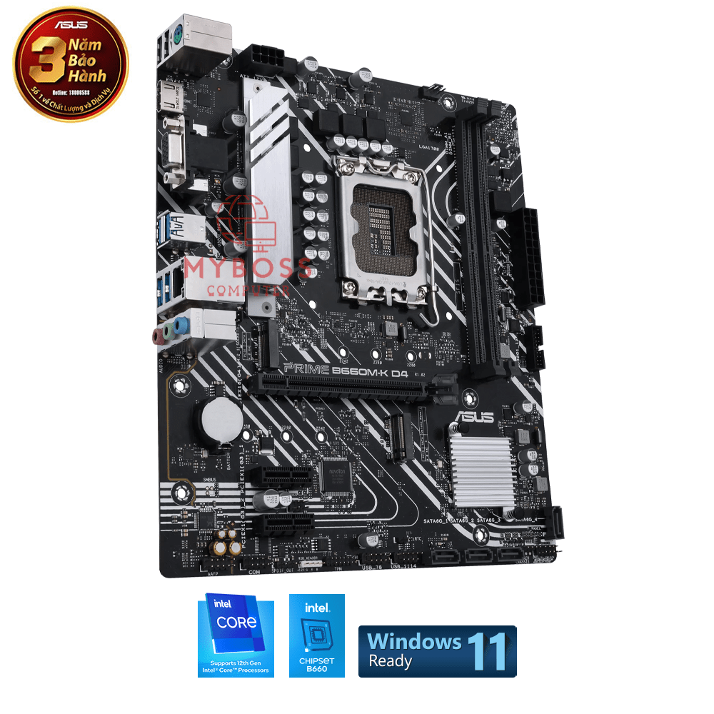 Mainboard Asus PRIME B660M-K D4 (Intel B660, Socket 1700, m-ATX, 2 khe RAM DDR4)
