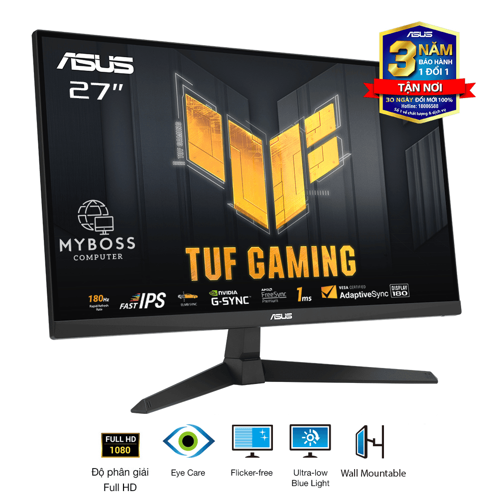 Màn Hình ASUS TUF Gaming VG279Q3A 27in/ FHD/ Fast IPS/ 180Hz/ 1ms GTG/ Adaptive Sync/ ELMBSync/ Có Loa