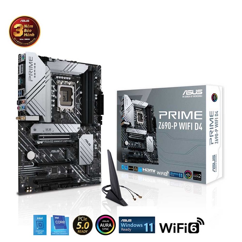Mainboard ASUS PRIME Z690-P WIFI D4 (Intel Z690, Socket 1700, ATX, 4 khe Ram DDR4)