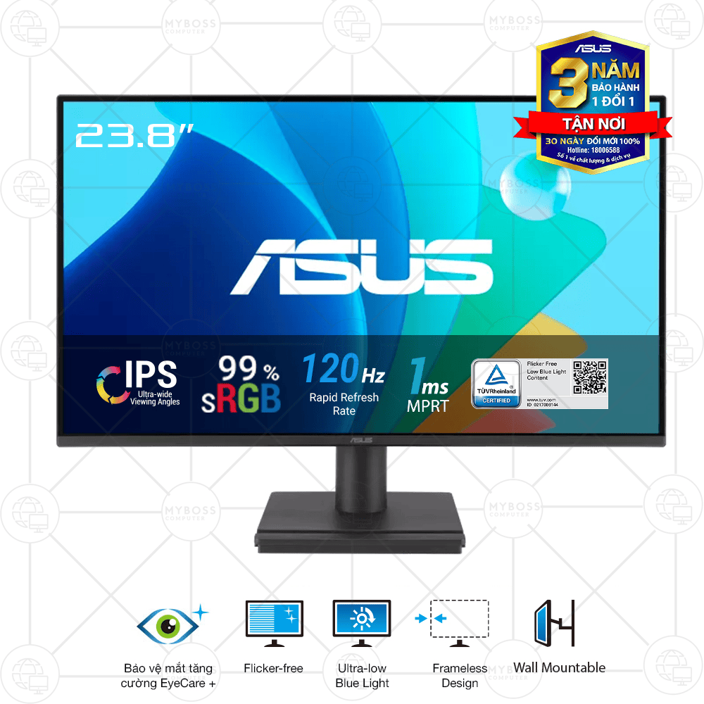 Màn Hình ASUS VA249HG 23.8in/ Full HD/ IPS/ 120hz/ 1ms MPRT/ Eye Care/ Adaptive Sync