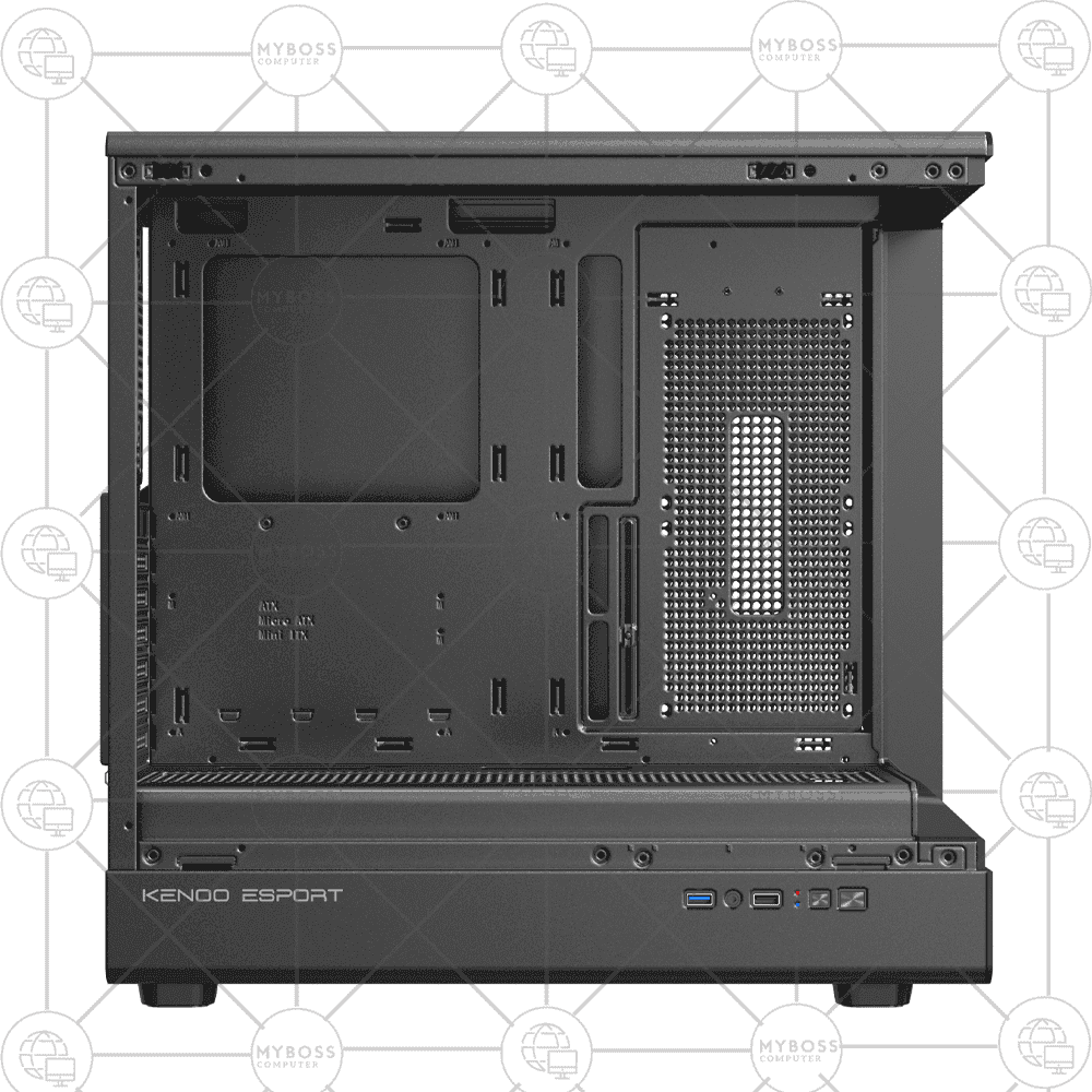 Vỏ Case KENOO ESPORT AK420 - Black (ATX, Tặng 3 Fan Led RGB)