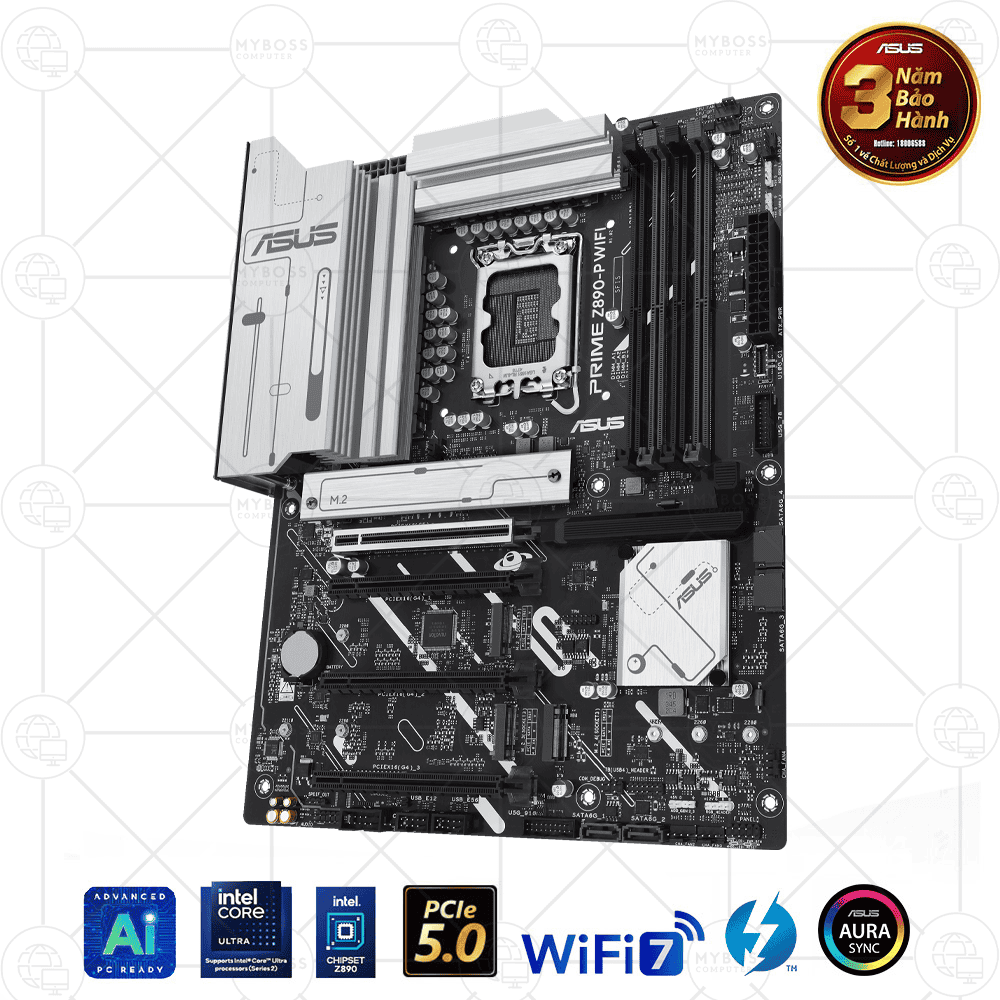 Mainboard ASUS PRIME Z890-P WIFI-CSM DDR5 (Intel Z890, Socket 1851, ATX, 4 khe RAM DDR5, WIFI + Bluetooth)