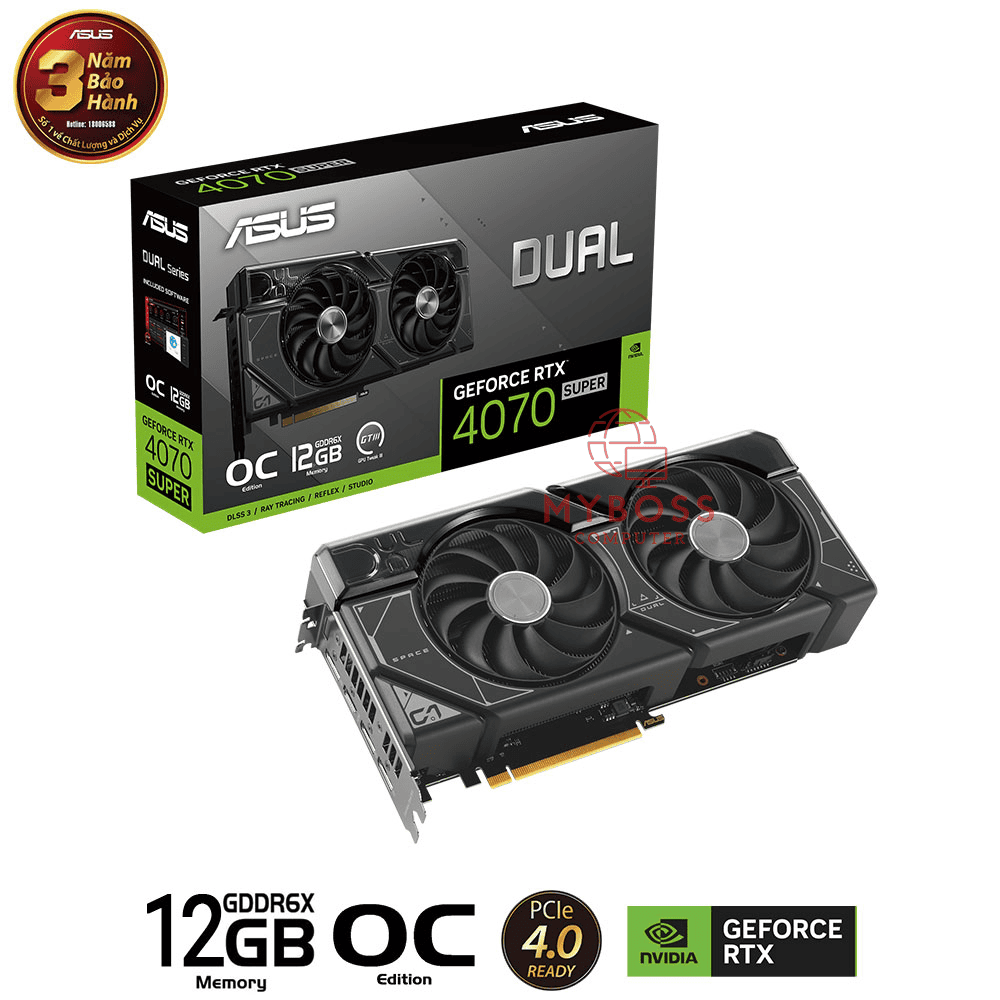 VGA ASUS DUAL RTX 4070 SUPER OC Edition 12GB GDDR6X