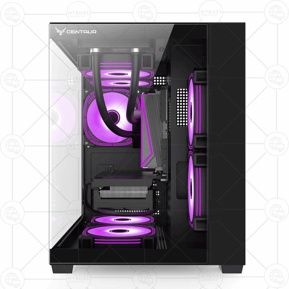 Vỏ Case Centaur NEX-02 Vertex - Black (Tặng 3 Fan RGB)