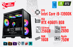 Bộ PC I9-13900K Ram 16G/ SSD Nvme 256G/ VGA RTX 4060Ti 8GB