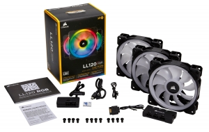 Fan Corsair LL120 RGB 120mm Dual Light Loop RGB LED 3 Fan Pack with Lighting Node PRO