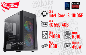 Bộ PC HELA I3-10105F/ RAM 16GB/ SSD 240GB/ VGA RX 550 4GB