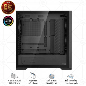 Vỏ Case TUF Gaming GT302 ARGB - Black (Tặng 4 Fan ASUS ARGB)