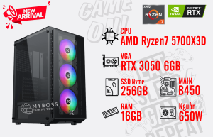 Bộ PC AMD Ryzen 7 5700X3D/ RAM 16G/ SSD Nvme 256G/ VGA RTX 3050 6GB