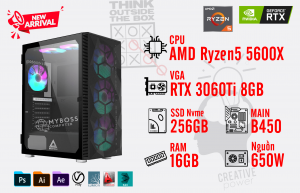 Bộ PC Ryzen5 5600X/ Ram 16G/ SSD Nvme 256G/ VGA RTX 3060Ti