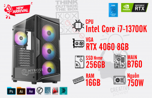 Bộ PC I7-13700K Ram 16G/ SSD Nvme 256G/ VGA RTX 4060 8GB