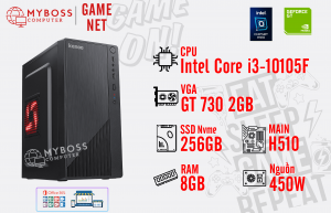 BỘ PC TÍNH TIỀN GAME NET I3-10105F/ RAM 8G/ SSD Nvme 256G/ VGA GT 730 2G