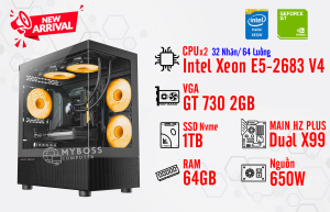 BỘ PC NOX, RENDER DUAL XEON E5-2683 V4/ RAM 64G/ VGA GT 730 2G (32 Nhân - 64 Luồng)