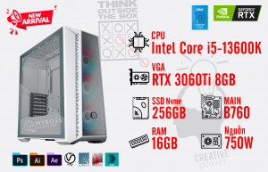 Bộ PC I5-13600K/ Ram 16G/ SSD Nvme 256G/ VGA RTX 3060Ti