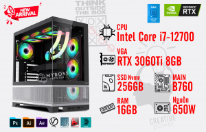 Bộ PC I7-12700/ Ram 16G/ SSD Nvme 256G/ VGA RTX 3060Ti