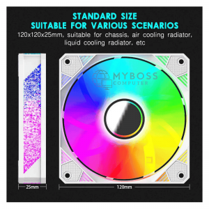 Kit 3 Fan YICOBEILA Led ARGB Sync Main - White/ F-B12