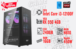 Bộ PC I3-12100F/ RAM 16GB/ SSD 240GB/ VGA RX 550 4GB