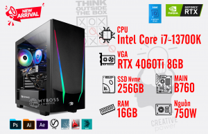 Bộ PC I7-13700K Ram 16G/ SSD Nvme 256G/ VGA RTX 4060Ti 8GB