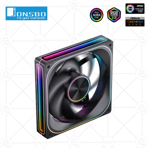 Fan JONSBO ZA-120B LED ARGB Vô Cực, Sync Main - Black