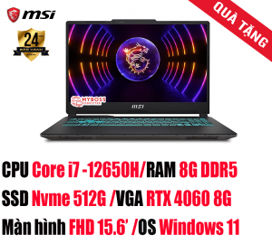 Laptop MSI Cyborg 15 A12VF-267VN/ i7-12650H/ RAM 8GB DDR5/ SSD 512GB/ RTX 4060 8GB
