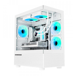 Vỏ máy tính KENOO ESPORT MK200 - White (Tặng 3 Fan ARGB/ Chỉnh Led Qua Phần Mềm)