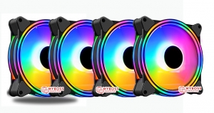 Fan CooLmoon V3 Led Rainbow RGB /4 Fan /Cắm trực tiếp nguồn PC