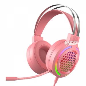 Tai nghe FRIWOL M12 Gaming 7.1 Sound USB - Pink