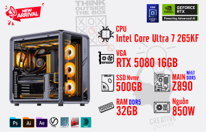 Bộ PC Core Ultra 7 265KF/ RAM 32GB DDR5/ SSD Nvme 500GB/ VGA RTX 5080 16GB