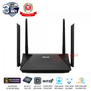 Bộ phát Wifi ASUS RT-AX53U (Wifi AX1800 2 Băng Tần/ Wifi 6/ MU-MIMO/ AiProtection)