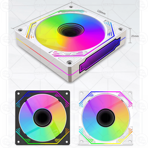 Kit 3 Fan Coolmoon F3 LED ARGB Vô Cực, Sync Main - Black