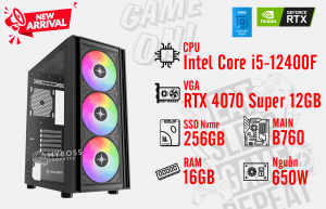 Bộ PC I5-12400F/ Ram 16G/ SSD Nvme 256G/ VGA RTX 4070 Super 12GB