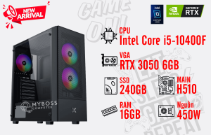 Bộ PC I5-10400F/ RAM 16G/ SSD 240G/ VGA RTX 3050 6GB