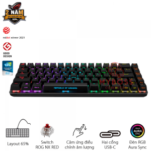 Bàn Phím Cơ ASUS ROG Falchion Ace - Black/ RED Switch