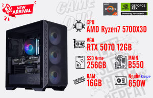 Bộ PC AMD Ryzen 7 5700X3D/ RAM 16GB/ SSD Nvme 256GB/ VGA RTX 5070 12GB