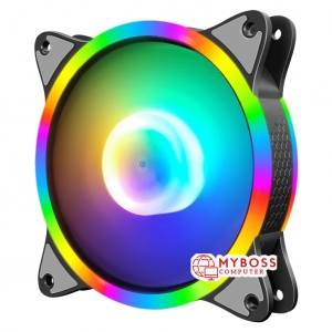 Fan CooLmoon V4 Led Rainbow RGB /1 Fan /Cắm trực tiếp nguồn PC