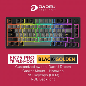 Bàn Phím Cơ Không Dây DareU EK75 Pro (Dream Switch, Triple Mode, Gasket Mount, RGB)