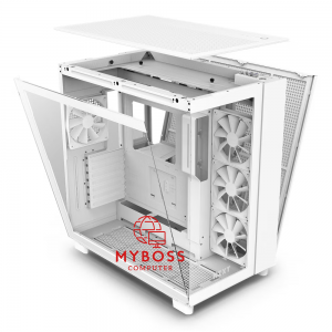 Vỏ Case NZXT H9 Flow - White/ Được Lắp Sẵn 4 Fan Ko Led