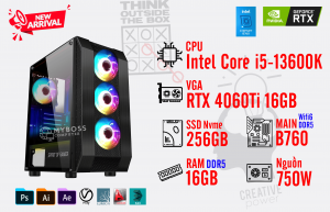Bộ PC I5-13600K/ Ram 16G DDR5/ SSD Nvme 256G/ VGA RTX 4060Ti 16GB