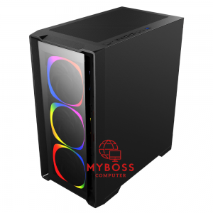 Vỏ Case KENOO ESPORT M500 3F MẶT KÍNH - Black (3 Fan RGB)