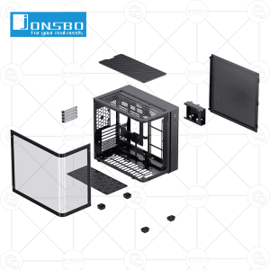 Vỏ Case Jonsbo TK-3 Black - ATX (No Fan)