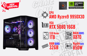 Bộ PC AMD Ryzen 9 9950X3D/ RAM 32G DDR5/ SSD Nvme 1TB/ VGA RTX 5080 16GB