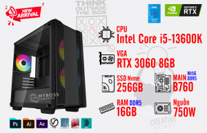 Bộ PC I5-13600K/ Ram 16G DDR5/ SSD Nvme 256G/ VGA RTX 3060 8GB
