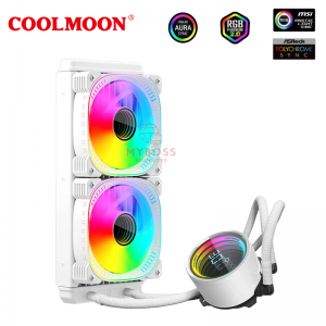 Tản Nhiệt Nước AIO Coolmoon TY1 IM240 ARGB - White (Màn Hình LCD Hiện Thị Nhiệt Độ)