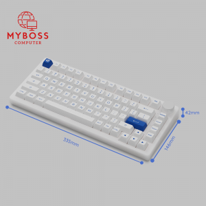 Bàn phím AKKO PC75B Plus Blue on White (Bluetooth 5.0 / Wireless 2.4Ghz / Hotswap / Foam tiêu âm / AKKO CS Jelly switch)