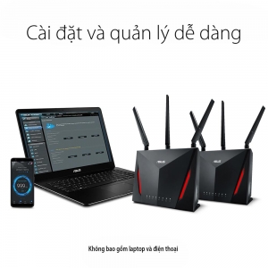 ASUS RT-AC86U (Gaming Router) AC2900 MU-MIMO hỗ trợ AiMesh, bảo vệ mạng AiProtection