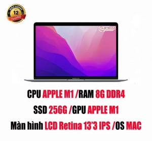 Laptop Apple Macbook Air 13 (MGN93SA/A) Apple M1/ 8GB RAM/ SSD 256GB/ 13.3in IPS/ Mac OS/ Màu bạc